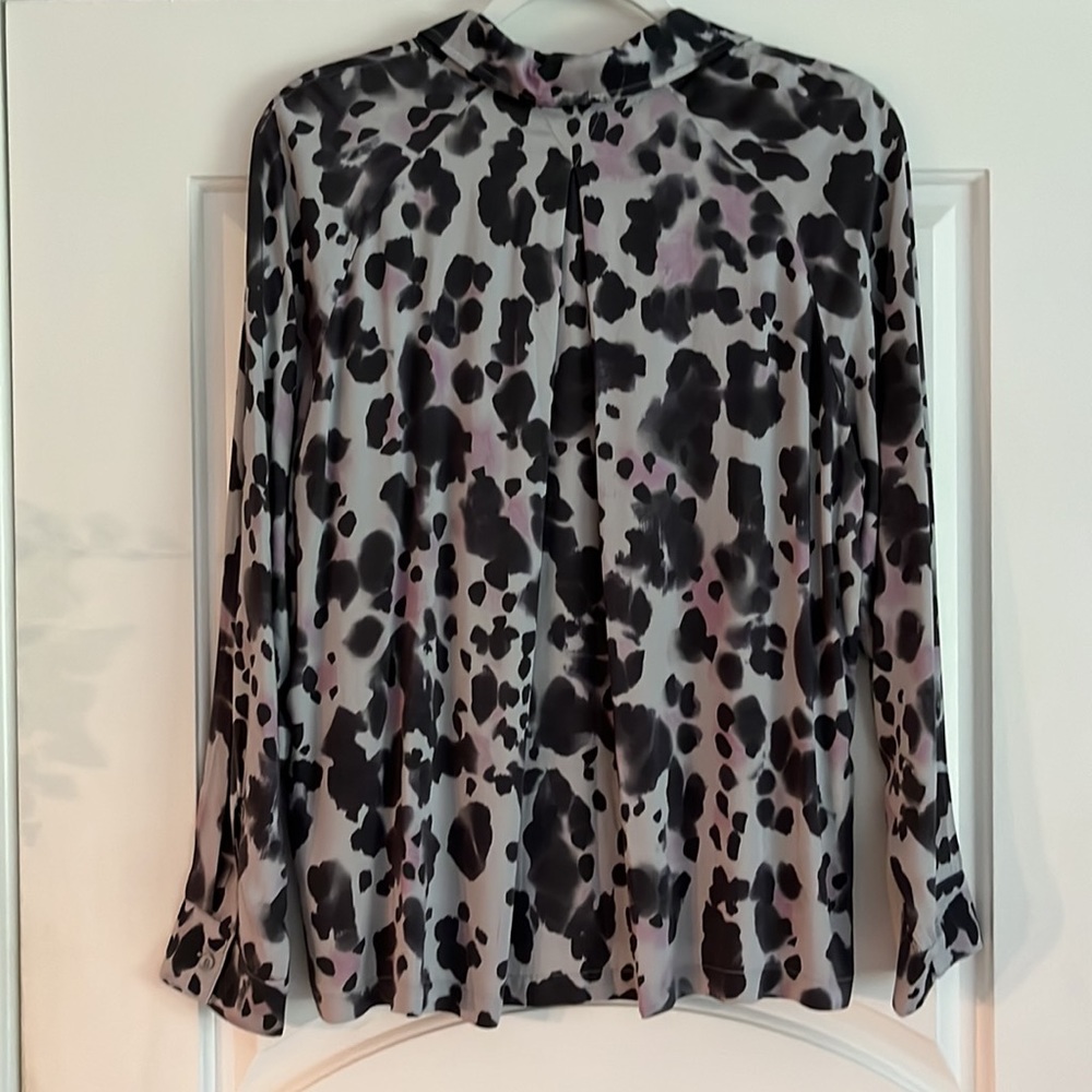 Raglan Sleeve Leopard Print Button Down Blouse Fr… - image 6